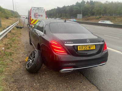 Tyre change on a motorway