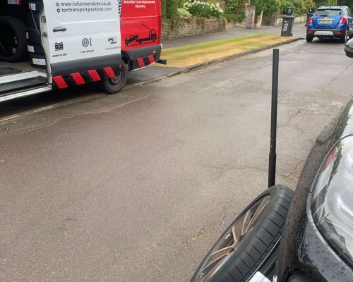Specialized mobile tyre fitting van equipped for on-site tyre replacement and puncture repair in Slough and surrounding areas.