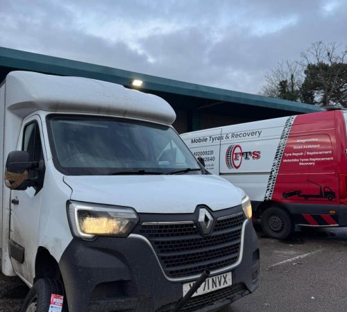 Specialized mobile tyre fitting van equipped for on-site tyre replacement and puncture repair in Slough and surrounding areas.